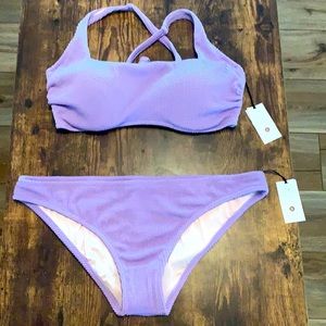 Light Purple Ribbed Underwire Bikini